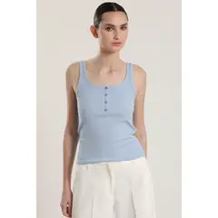 LIOLA - Top con botones mujer celeste