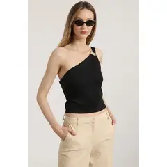 LIOLA - Top asimétrico herraje mujer negro