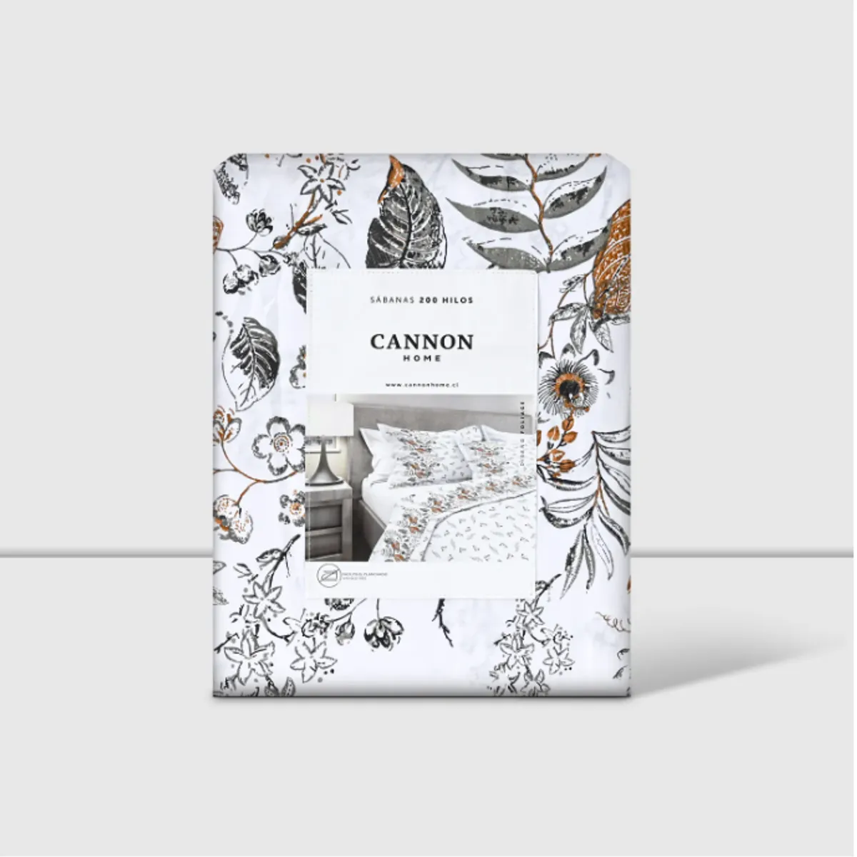 CANNON - Sabana Cannon 200 Hilos 1.5 Plaza Foliage