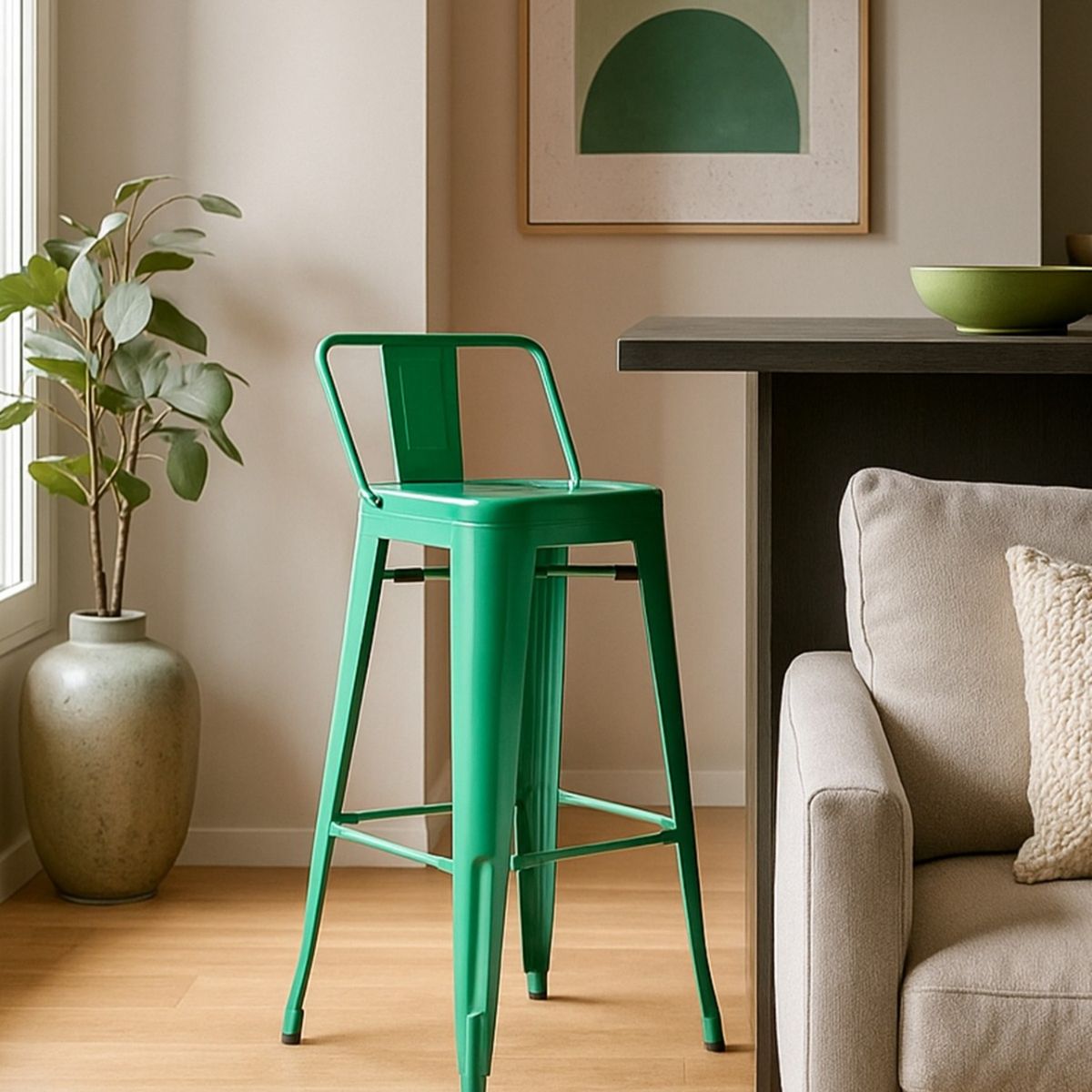 HABITA2 CHILE - Pack 4 Taburetes Tolix metálico  77cm - Menta