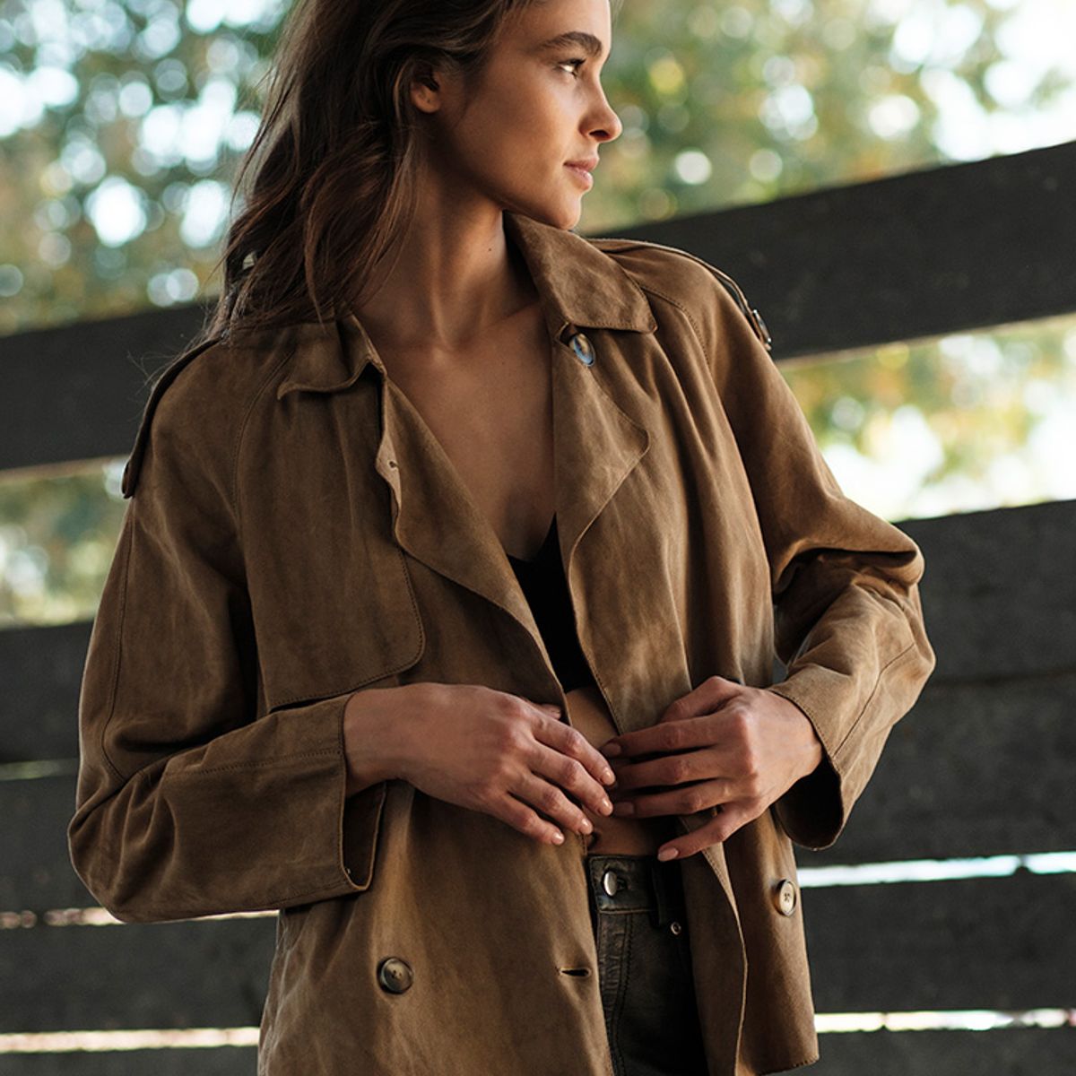 BOR - chaqueta gamuza baya