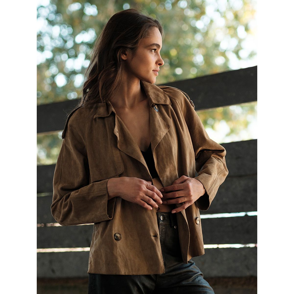 BOR - chaqueta gamuza baya