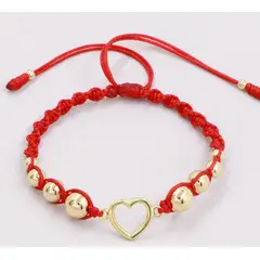 GENERICO - Brazalete con Corazon Oro Laminado 18K
