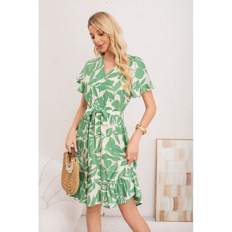 MPROPIA - Vestido Premium Tipo Lino Corto Primavera Mujer 100% algodón 3367
