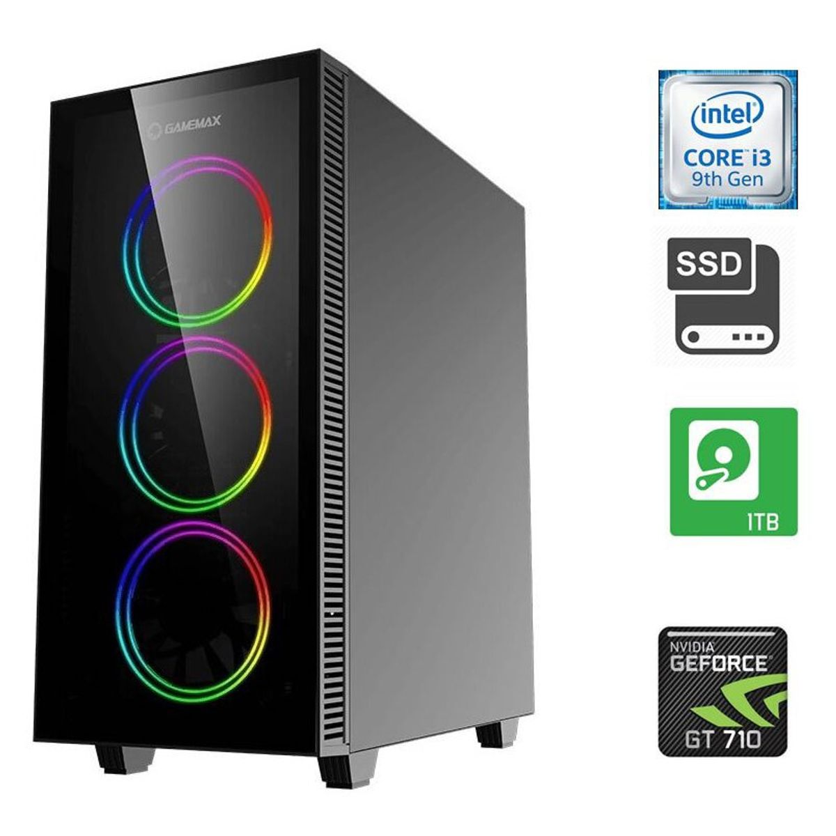 TECNOCAM - PC TECNOCAM GAMMER ITL 3 DRACO RGB 8GB 1TB GT710
