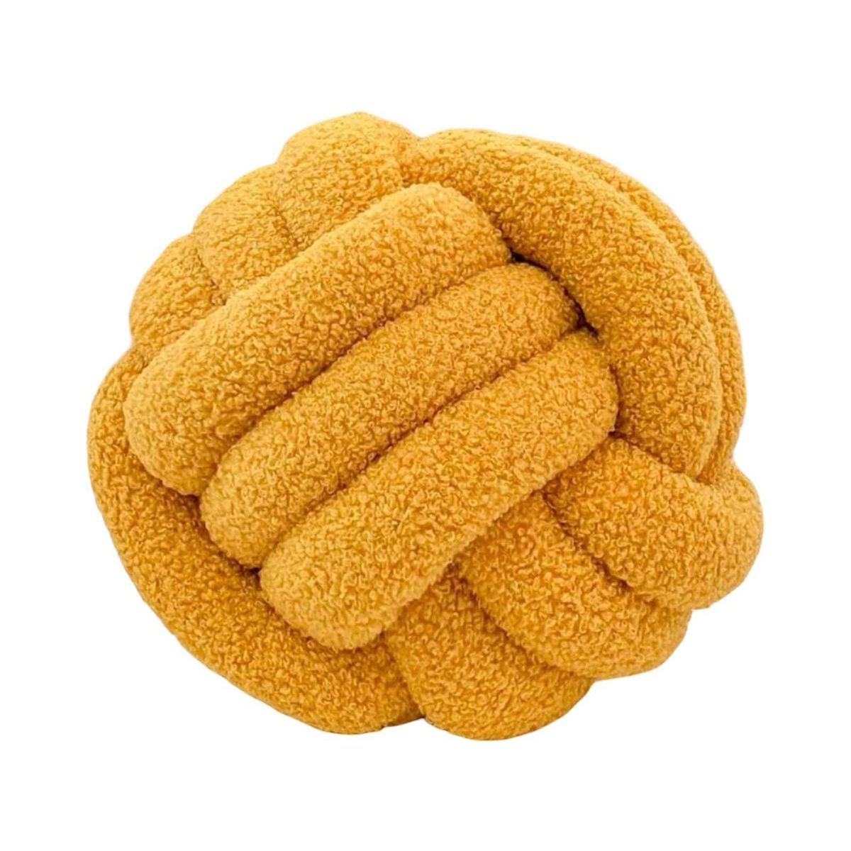 GENERICO - COJIN DECORATIVO EN FORMA DE NUDO MOSTAZA 28X28CM