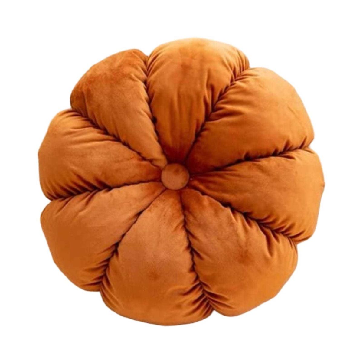 GENERICO - COJIN DECORATIVO EN FORMA DE CALABAZA COLOR TERRACOTA 35X35CM