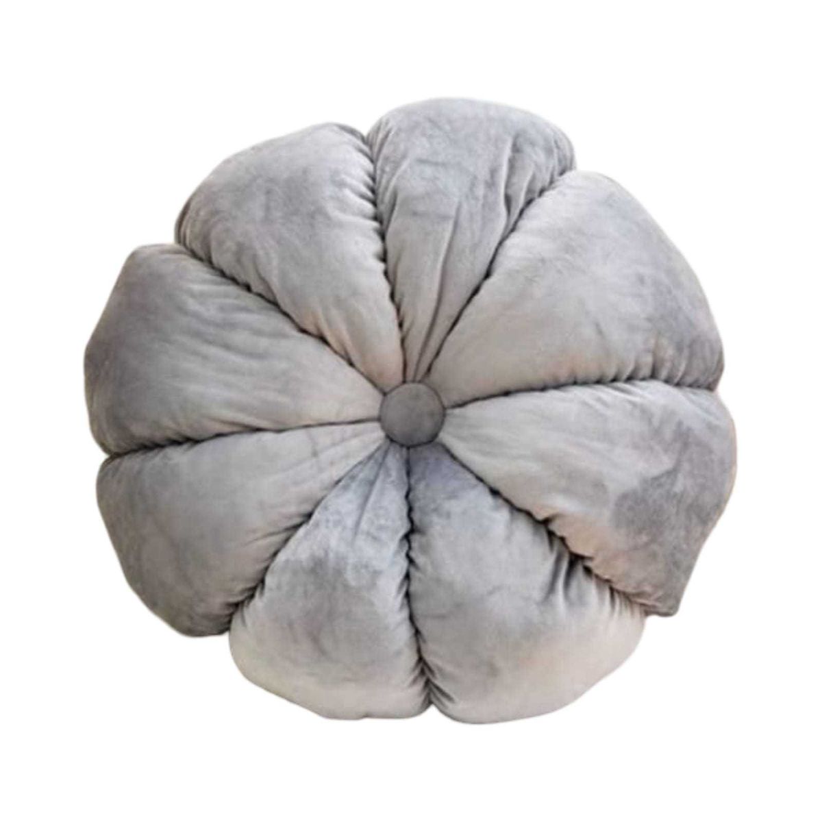 GENERICO - COJIN DECORATIVO EN FORMA DE CALABAZA COLOR GRIS 35X35CM