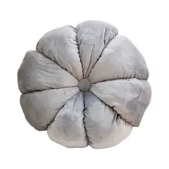 GENERICO - COJIN DECORATIVO EN FORMA DE CALABAZA COLOR GRIS 35X35CM DISEÑO ACOGEDOR Y UNICO