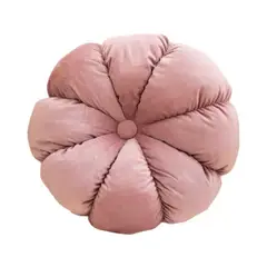 GENERICO - COJIN DECORATIVO EN FORMA DE CALABAZA COLOR ROSADO 35X35CM DISEÑO ACOGEDOR Y UNICO
