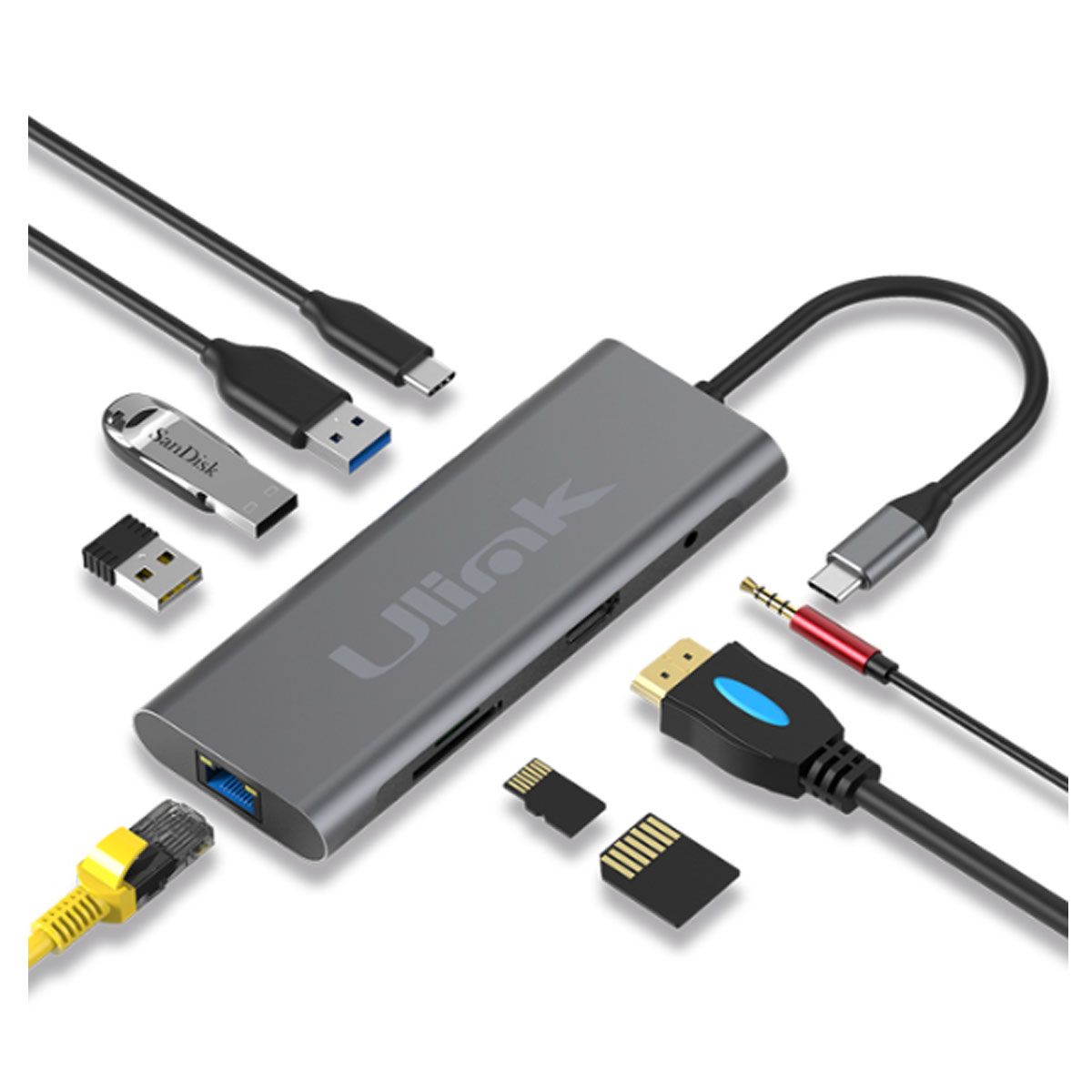 TP LINK - ADAPTADOR USB-C A HDMI 3USB 30 RJ45 35 SD MICRO SD USB-C CARGA