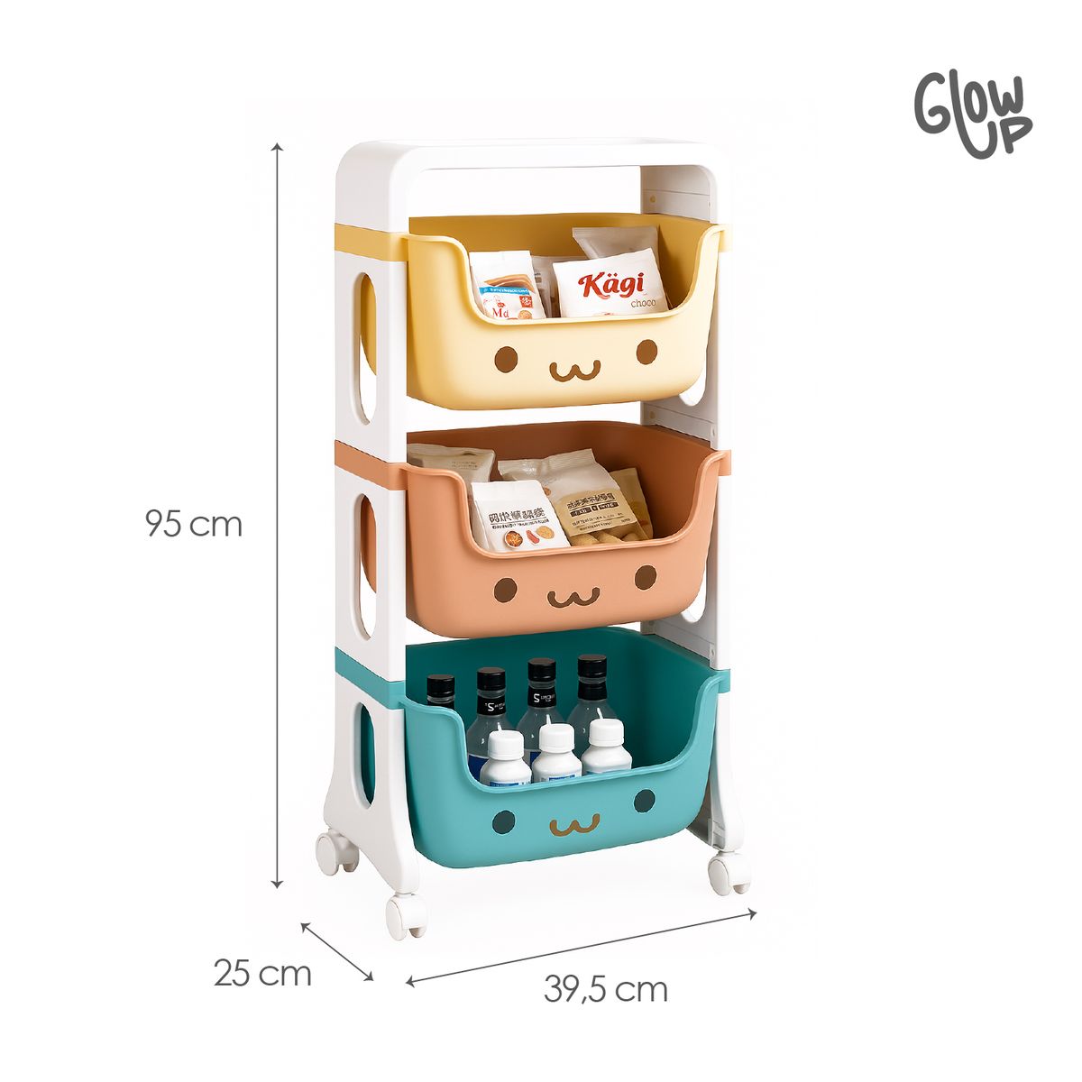 GLOWUP - Mueble Organizador Juguetes Niños Con 3 Contenedores