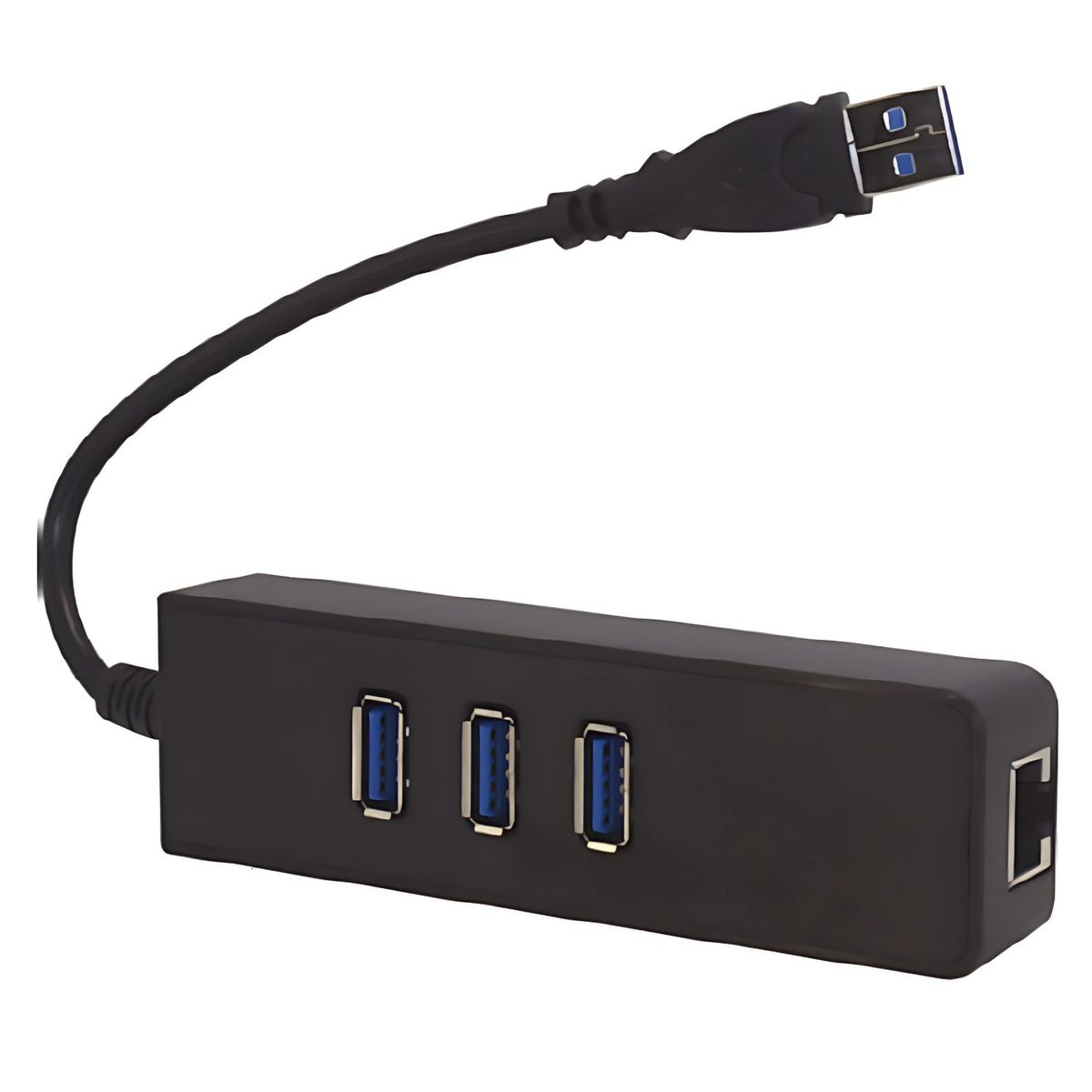 TECNOLAB - Mini Hub USB 3.0 3 Puertos + RJ45 Gigabit Plug & Play - PS