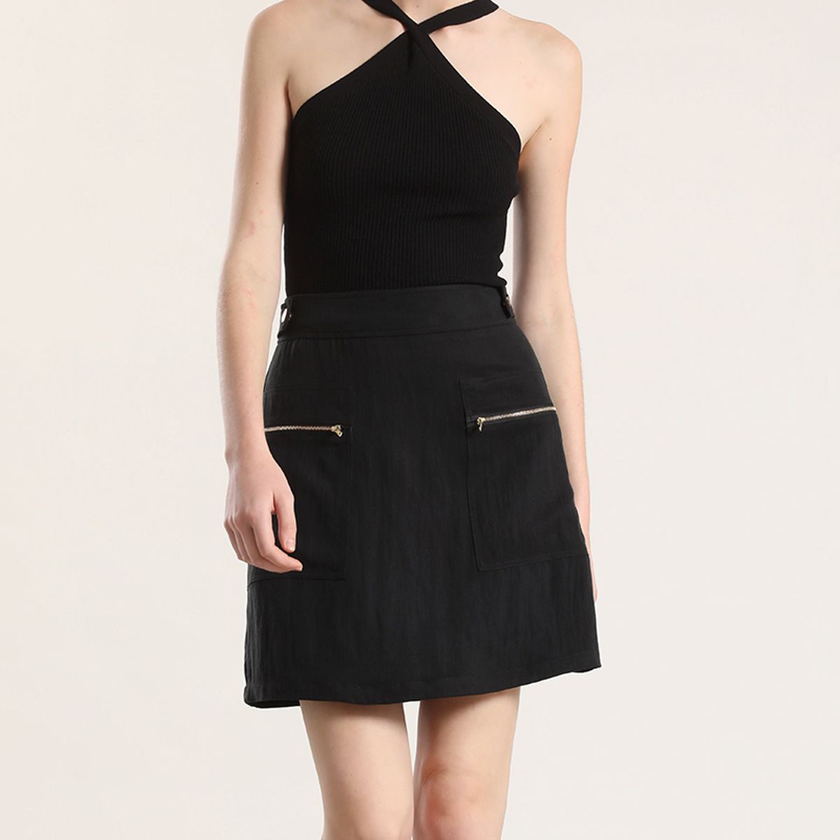 LIOLA - Falda mini cargo mujer Liola negro