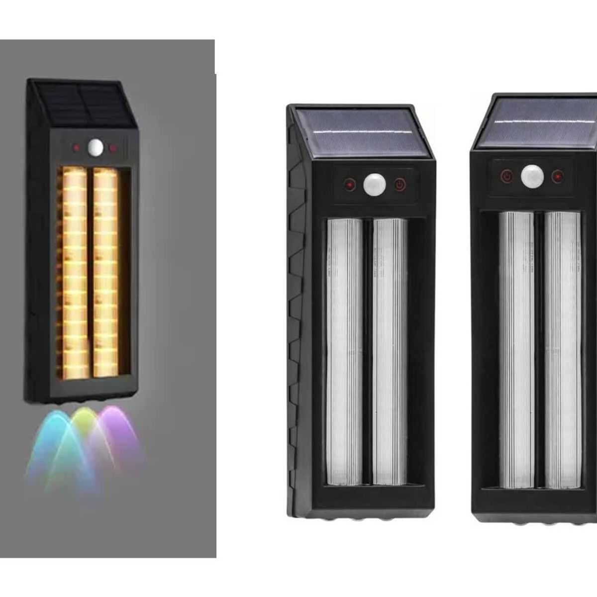 TASBEL - Pack X2 Lampara De Pared Solar Led Colgante Doble Luz 18w