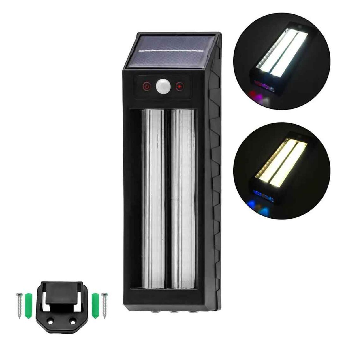 TASBEL - Lampara Aplique De Pared Solar Led Colgante Doble Luz 18w