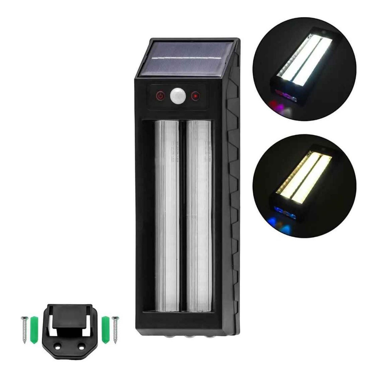 TASBEL - Lampara Aplique De Pared Solar Led Colgante Doble Luz 18w