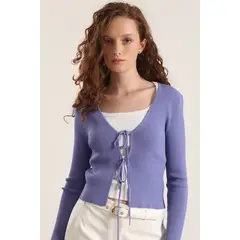 LIOLA - Cardigan con amarras mujer arandano