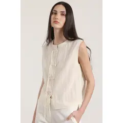 LIOLA - Top pabilos mujer crudo