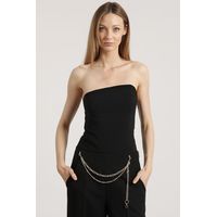Top strapless mujer negro