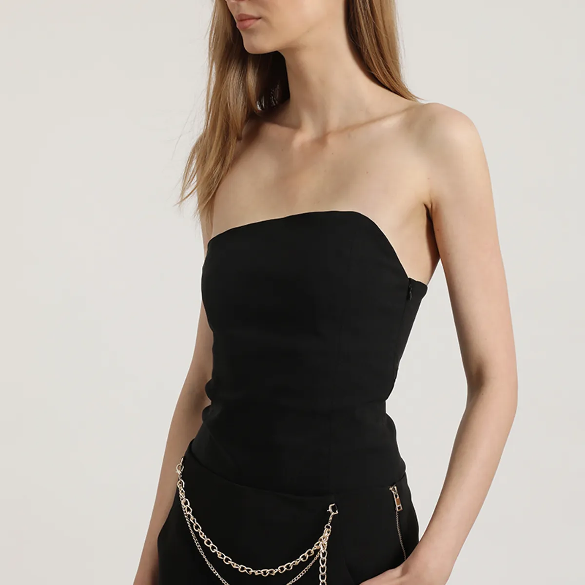 LIOLA - Top strapless Liola mujer negro