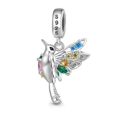 TODOJOYAS - Charm Dije Colgante colibrí Ave Pajaro de Cola