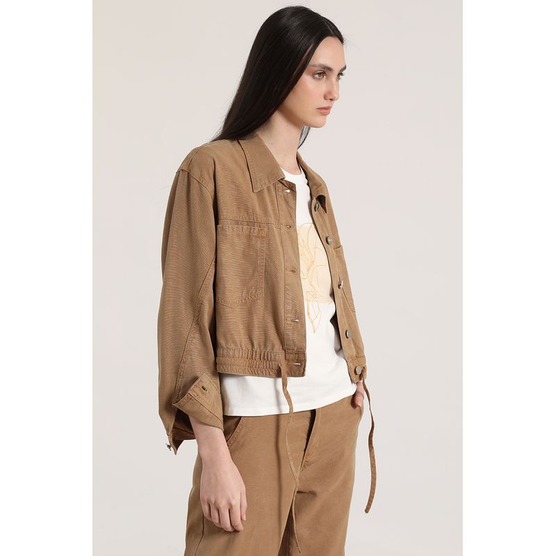 LIOLA - Cazadora lino liola mujer beige