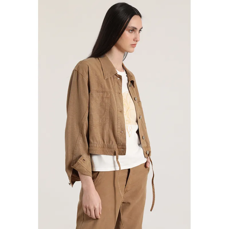 LIOLA - Cazadora lino liola mujer beige