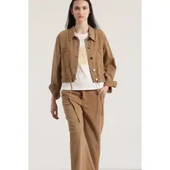 LIOLA - Cazadora lino mujer beige