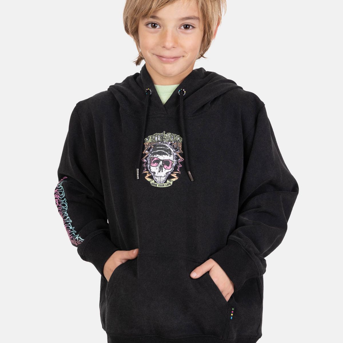 MAUI AND SONS - Poleron Canguro Haze Negro Infantil Maui And Sons