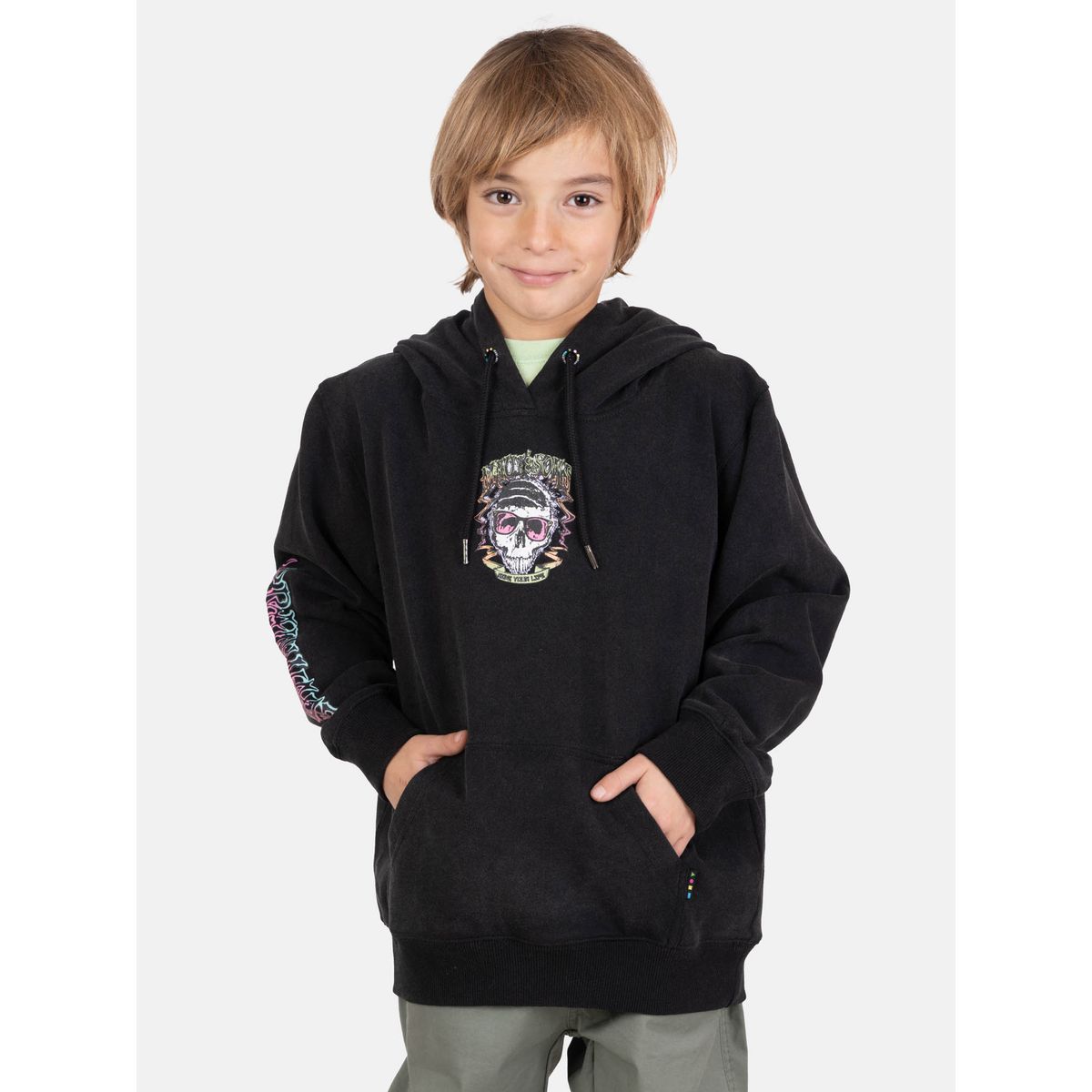 MAUI AND SONS - Poleron Canguro Haze Negro Infantil Maui And Sons