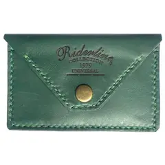 RIDERLINE - TARJETERO DE CUERO VERDE, MODELO FLORENTINO, PARA 4 O 5 TARJETAS