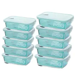 ALLEGRA - Set 10 Contenedores Hermeticos Rectangulares Vidrio