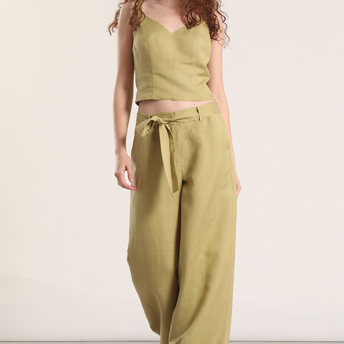 LIOLA - Top crop lino liola mujer coral