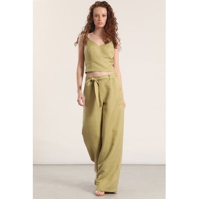 Imagen 2 del producto Top crop lino mujer coral