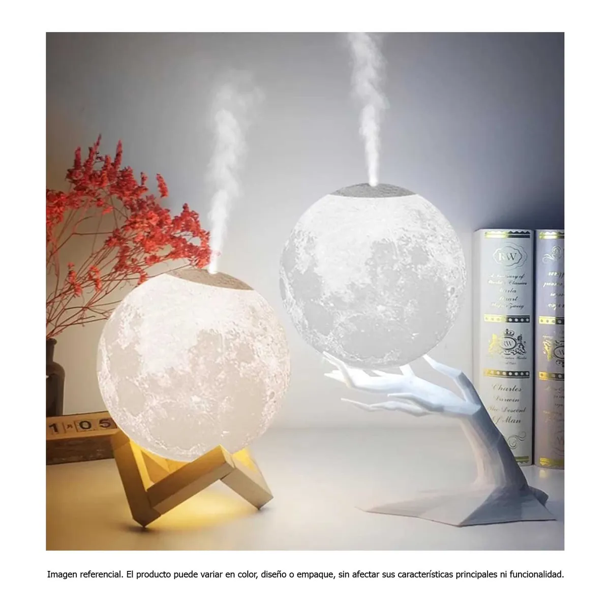 GENERICO - LÁMPARA HUMIFICADOR CON FORMA DE LUNA 3D USB