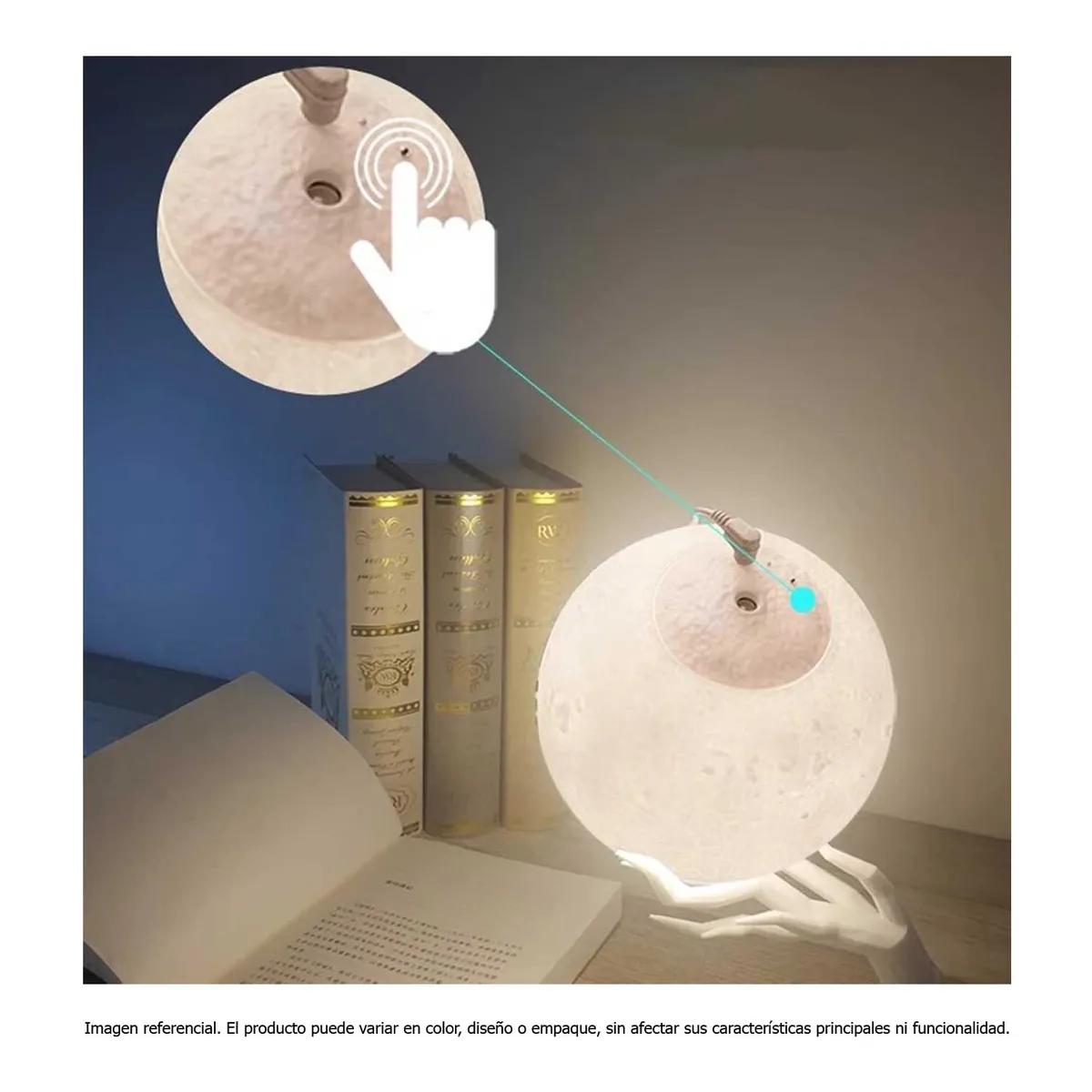 GENERICO - LÁMPARA HUMIFICADOR CON FORMA DE LUNA 3D USB