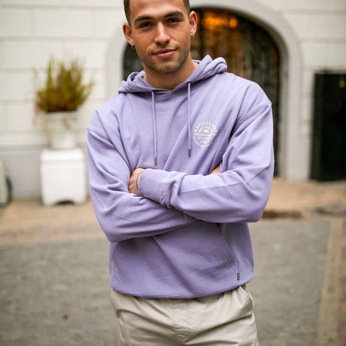 MAUI AND SONS - Poleron Canguro Sunomia Morado Hombre Maui And Sons