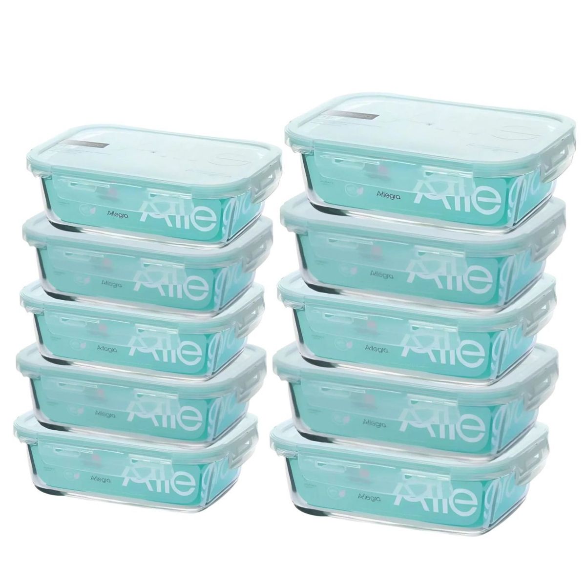 ALLEGRA - Set 10 Contenedores Tapers Hermeticos Allegra Rectangular
