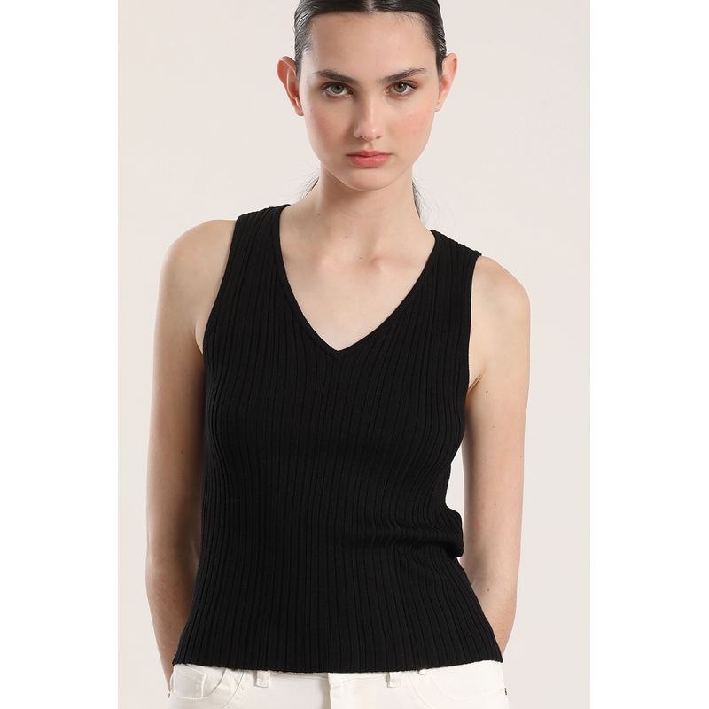 LIOLA - Top tejido lurex Liola mujer negro