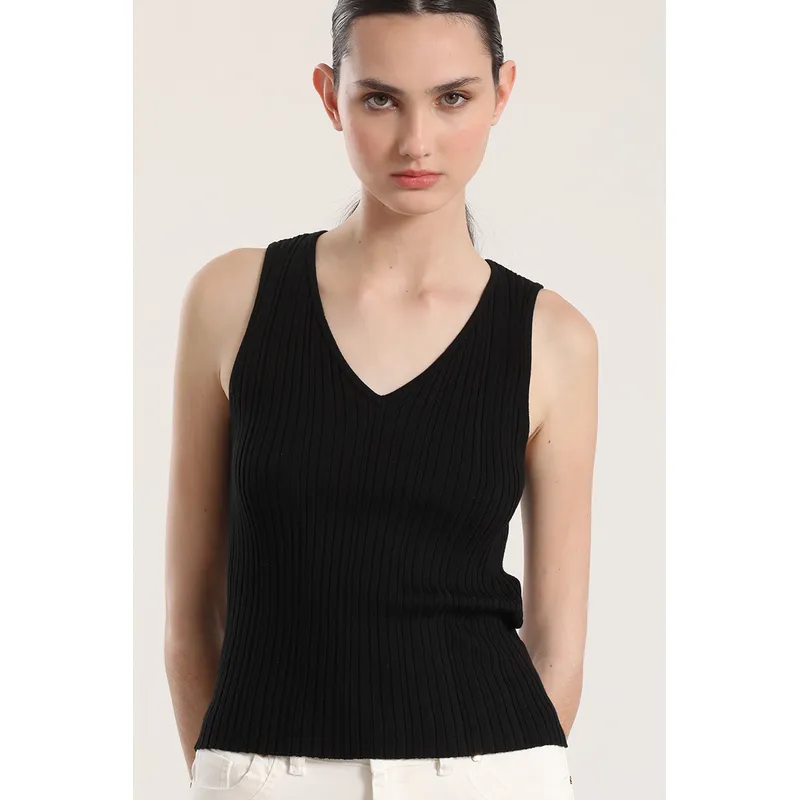 LIOLA - Top tejido lurex Liola mujer negro
