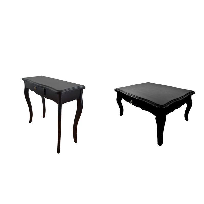 MUEBLES NATIVA - Combo Mesa de centro y Arrimo Normando Negro