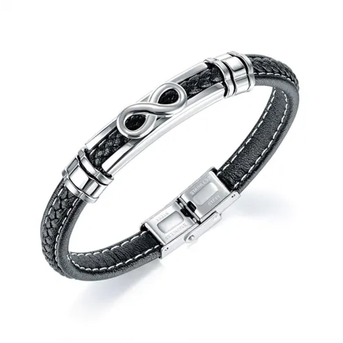 GENERICO - Pulsera De Cuero Infinito Hombre Mujer Elegante Y Juvenil Royal Madriz