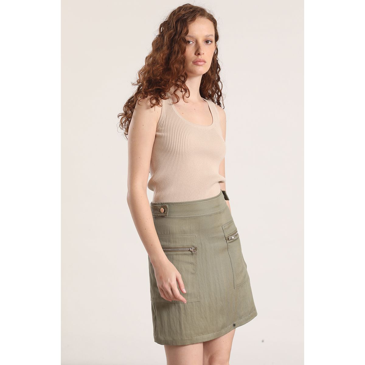 LIOLA - Falda mini cargo Liola mujer militar