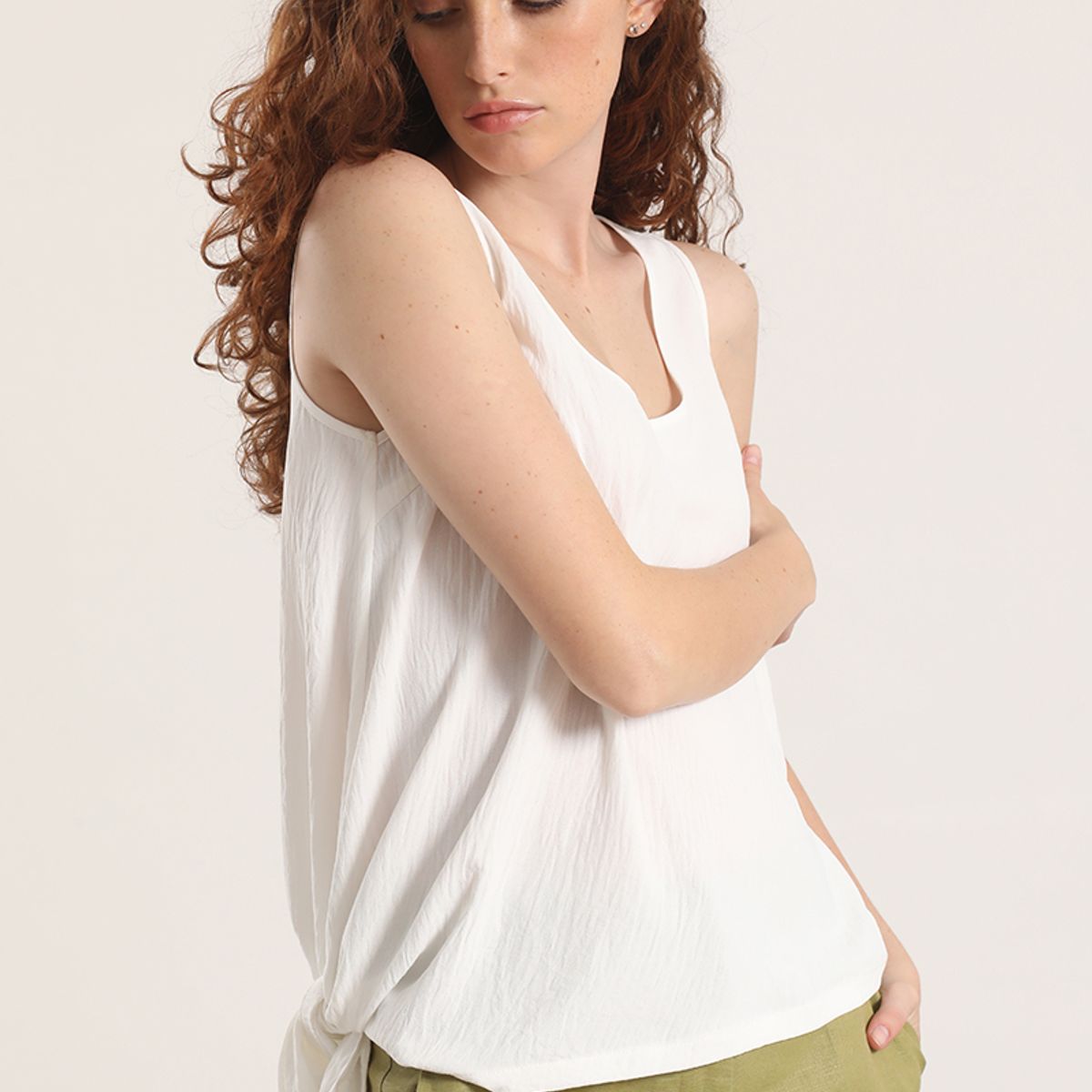 LIOLA - Top asimétrico Liola mujer crudo