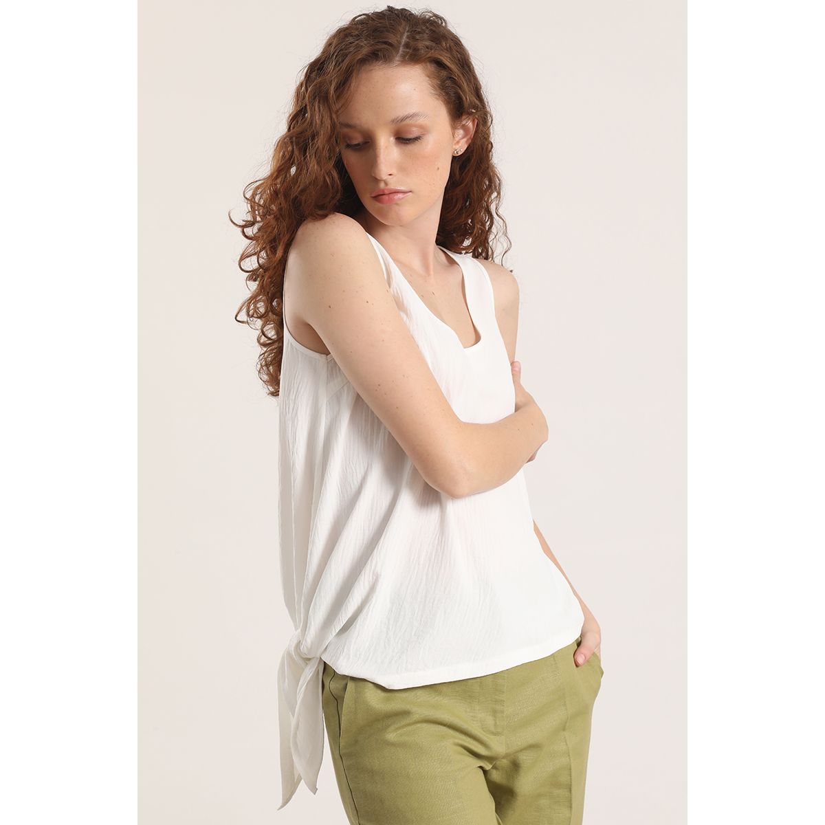 LIOLA - Top asimétrico Liola mujer crudo