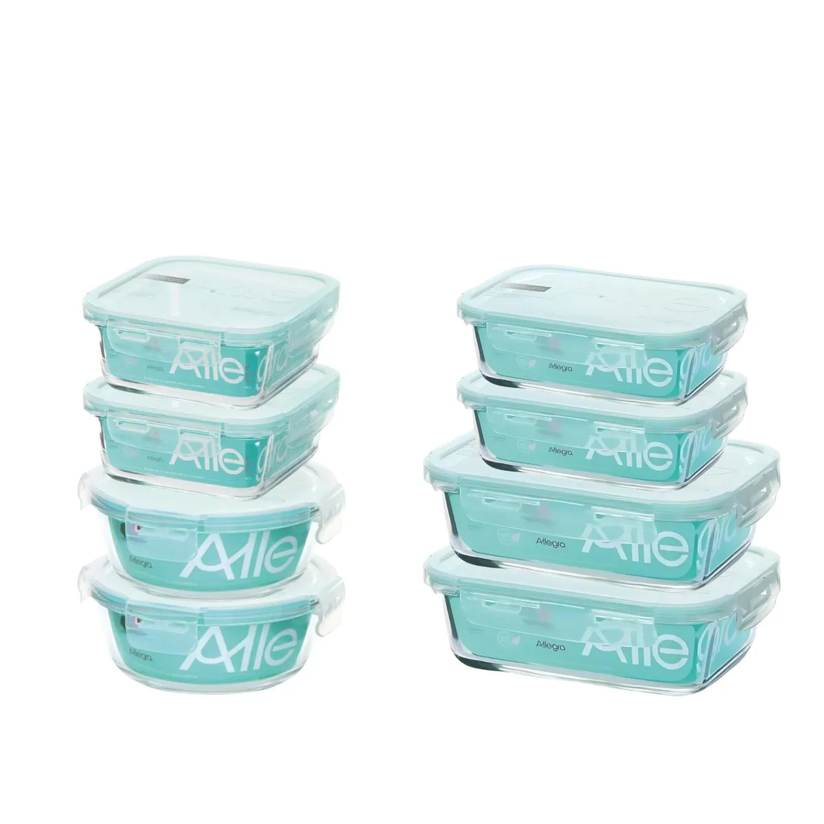ALLEGRA - Set 10 Contenedores Recipiente Tapers Hermeticos Allegra