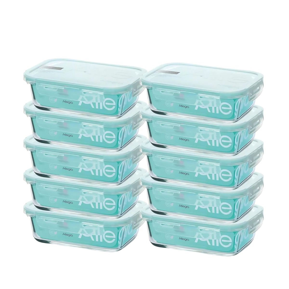 ALLEGRA - Set 10 Contenedores Hermeticos Rectangulares 750mL Allegra