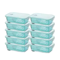Set 10 Contenedores Hermeticos Rectangulares 750mL