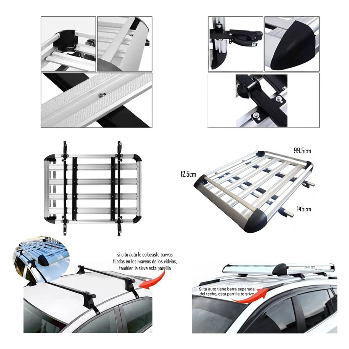 GENERICO - Parrilla Portaequipaje Aluminio 14099125cm